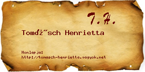 Tomásch Henrietta névjegykártya