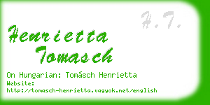 henrietta tomasch business card